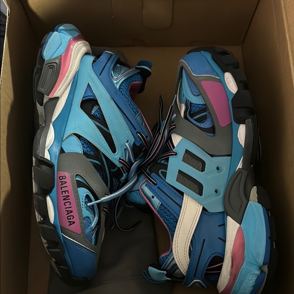 Balenciaga Kids Blue and Pink Sneakers